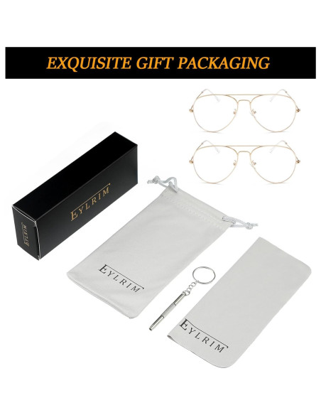 Gafas de Aviador EYLRIM con Lentes Anti Luz Azul - Unisex