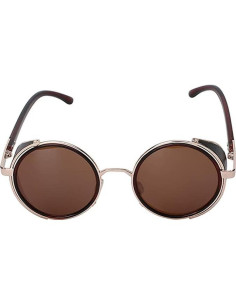 Gafas de sol redondas Steampunk Oro Gótico UV400 2