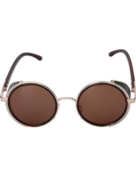 Gafas de sol redondas Steampunk Oro Gótico UV400