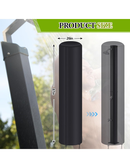 Cubierta de Ducha Solar Impermeable Maasechs 230x67cm Negra