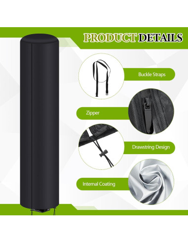 Cubierta de Ducha Solar Impermeable Maasechs 230x67cm Negra