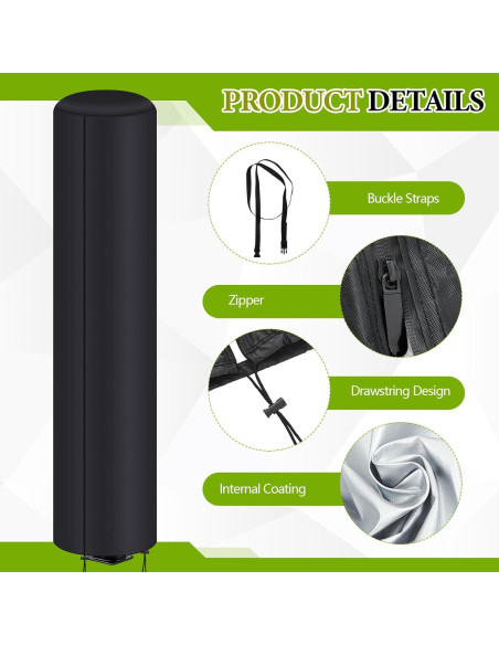 Cubierta de Ducha Solar Impermeable Maasechs 230x67cm Negra