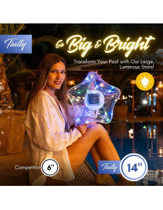 Luces Flotantes Solares TIALLY 14" Multicolor para Piscina 2