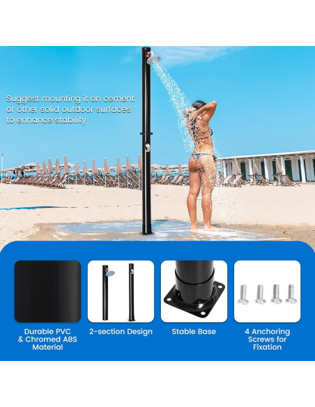 Ducha Exterior Solar Goplus 5.3 Galones 7.2 PIES Ajustable