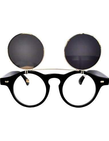 Gafas de Sol Steampunk Retro Góticas Plegables Plateadas