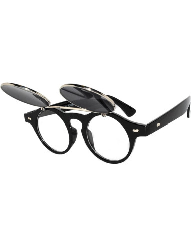 Gafas de Sol Steampunk Retro Góticas Plegables Plateadas