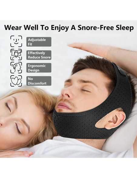 Correa Anti Ronquidos Ajustable JUNJIANHUAN Transpirable