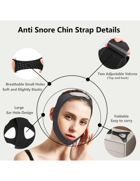 Correa Anti Ronquidos Ajustable JUNJIANHUAN Transpirable