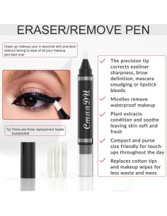 Bolígrafo Borrador de Maquillaje GHFCZOO con 3 Cabezas Repuesto 2