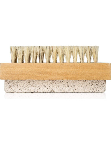 Cepillo Exfoliador de Pies GranNaturals con Piedra Pómez - Mango de Madera