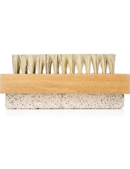 Cepillo Exfoliador de Pies GranNaturals con Piedra Pómez - Mango de Madera