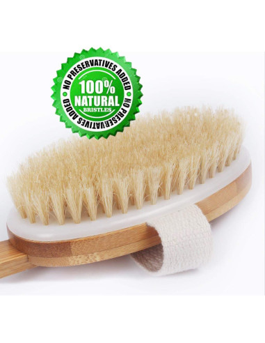 Cepillo de Ducha Ybj-ake con Mango Largo de Bambú y Cerda de Jabalí