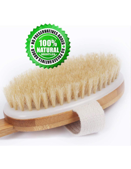 Cepillo de Ducha Ybj-ake con Mango Largo de Bambú y Cerda de Jabalí