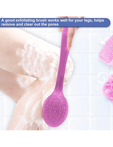 Cepillo de Espalda para Ducha AMERWASH PLUS 35.5 cm - 2 Piezas Rosa