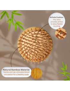 Cepillo de Bambú EscoDesign para Cuero Cabelludo - Antiestático 2