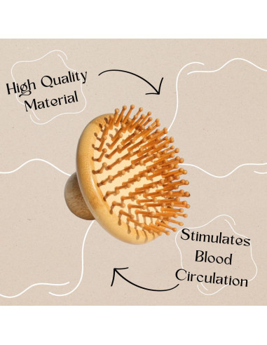 Cepillo de Bambú EscoDesign para Cuero Cabelludo - Antiestático