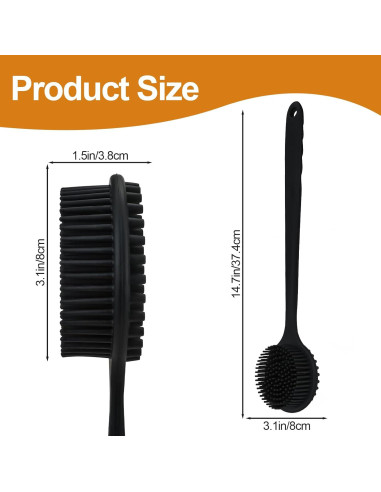 Paquete de 2 cepillos de silicona LIOUCBD para la espalda 38 cm