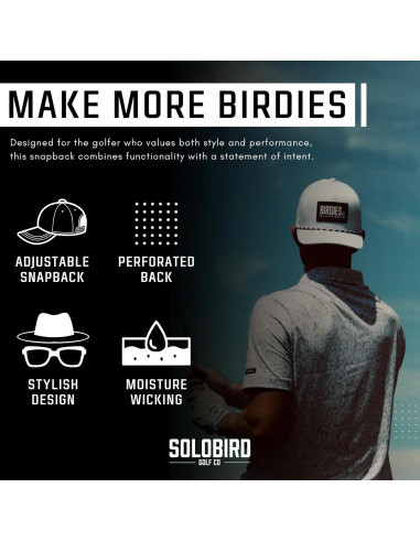 Gorra Snapback de Golf Solobird para Hombres y Mujeres - Ajustable