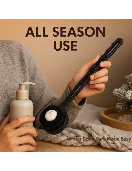 Brocha Aplicadora de Loción Corporal GOERTI - Mango Largo Antideslizante