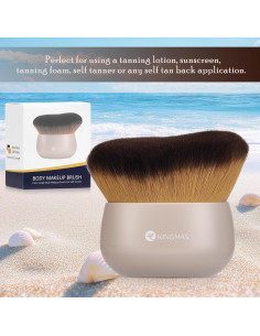 Brocha Kabuki KINGMAS Extra Grande para Autobronceador 76mm 2