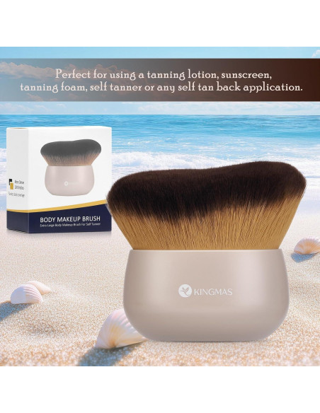 Brocha Kabuki KINGMAS Extra Grande para Autobronceador 76mm