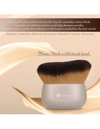 Brocha Kabuki KINGMAS Extra Grande para Autobronceador 76mm