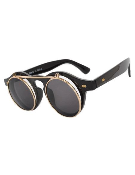 Gafas de Sol Steampunk Retro Doradas Plegables UV400