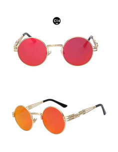 Gafas de sol redondas metalicas estilo steampunk UV400 2