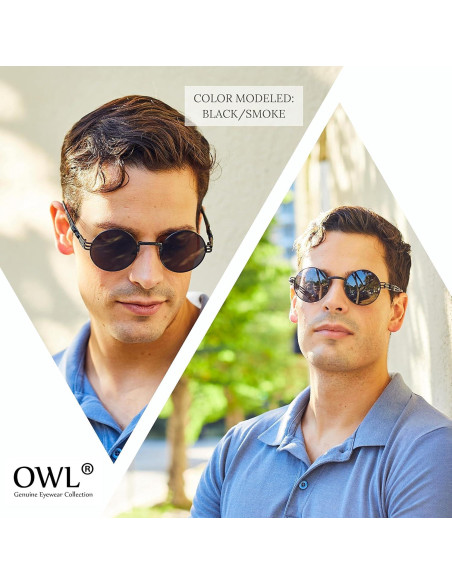 Gafas de sol redondas metalicas estilo steampunk UV400