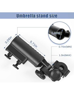 Soporte para Paraguas CHENGWEI Ajustable 180 para Carro de Golf 2