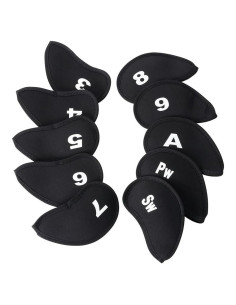 10 Fundas de Cabeza de Golf Neopreno Yuguolorry Negro