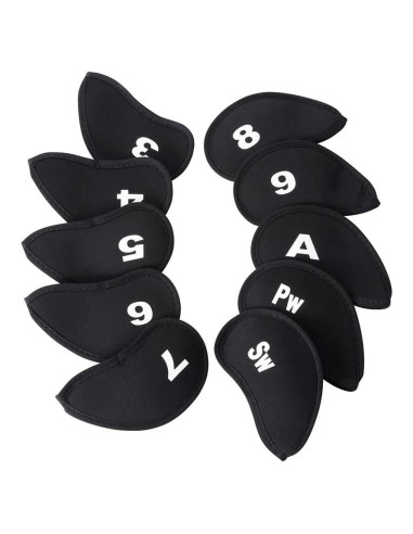 10 Fundas de Cabeza de Golf Neopreno Yuguolorry Negro