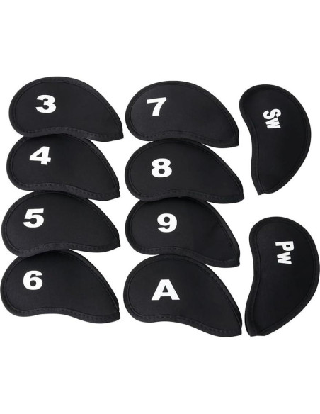 10 Fundas de Cabeza de Golf Neopreno Yuguolorry Negro