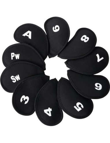 10 Fundas de Cabeza de Golf Neopreno Yuguolorry Negro