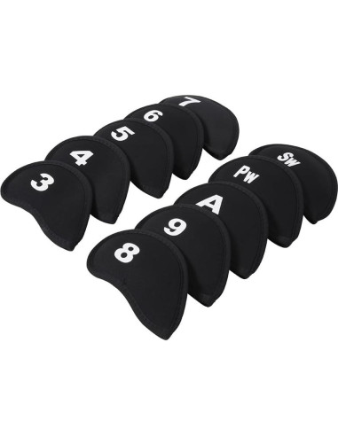 10 Fundas de Cabeza de Golf Neopreno Yuguolorry Negro