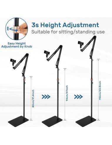 Soporte de Micrófono de Piso BILIONE LD36 Ajustable 2.79kg
