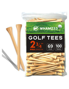 Tees de Golf de Madera Whamz33 6.99 cm Paquete de 100 Unidades