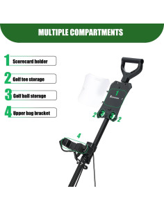 Carro de Golf XDriveMax GC01 Negro 2 Ruedas Plegable 2