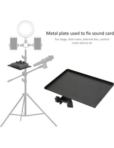 Soporte de Micrófono Cyrank con Bandeja de Metal 20x14cm 2