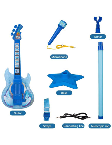 Conjunto de Guitarra y Micrófono TAKIHON para Niños Azul