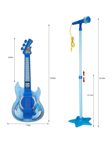 Conjunto de Guitarra y Micrófono TAKIHON para Niños Azul
