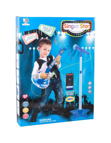 Conjunto de Guitarra y Micrófono TAKIHON para Niños Azul