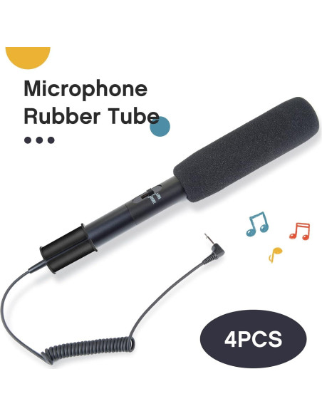 Tubo Espaciador de Goma Boao para Micrófono Shotgun - 4 Pcs