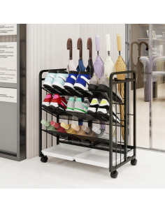 Soporte para Paraguas Natwind Negro con Ruedas y Bandeja de Goteo 2