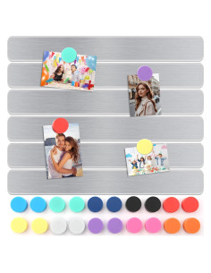 6 Piezas Tira Magnética Adhesiva FloraSea 30x2.8cm Plateado