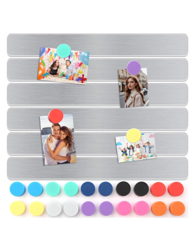 6 Piezas Tira Magnética Adhesiva FloraSea 30x2.8cm Plateado