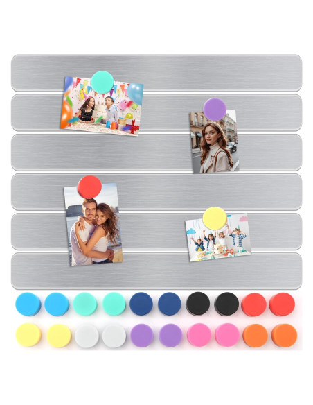 6 Piezas Tira Magnética Adhesiva FloraSea 30x2.8cm Plateado