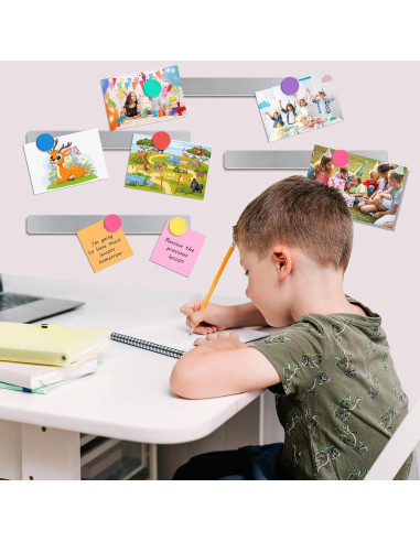 6 Piezas Tira Magnética Adhesiva FloraSea 30x2.8cm Plateado