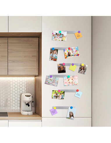 6 Piezas Tira Magnética Adhesiva FloraSea 30x2.8cm Plateado