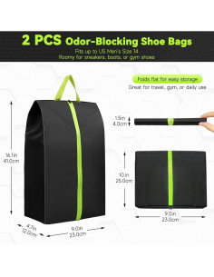 2 Bolsas para Zapatos a Prueba de Olores T90470 Negro 2